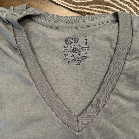New in Bag 3 Pack Sizes M Fruit of the Loom Dark Gray V Neck shirts - Picture 10 of 14
